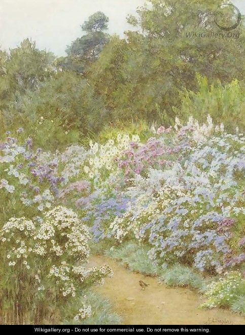 Michaelmas Daisies, Munstead Wood, Godalming, Surrey - Helen Mary Elizabeth Allingham, R.W.S.