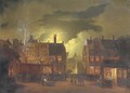 A street-fair by moonlight - Hendrik Gerrit ten Cate
