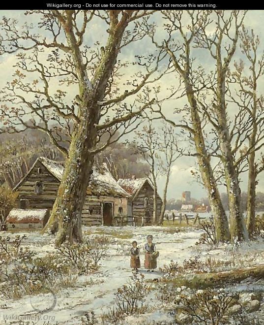 Walking in winter - Hendrik Barend Koekkoek