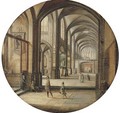 The interior of a cathedral with gentlemen and beggars - Hendrick Van Steenwijck II
