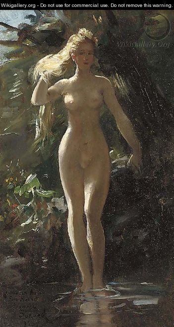 A nymph in a woodland pool - Gustave Surand