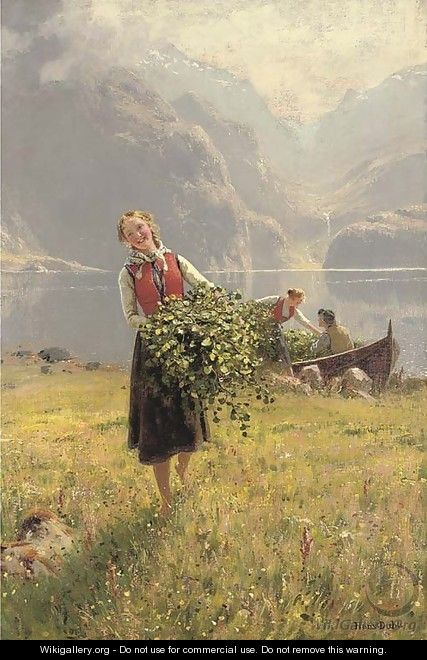 Sommerdagved en Norsk fjord (A summerday by a Norweigan fjord) - Hans Dahl