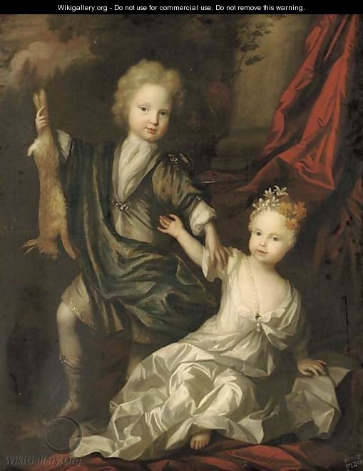 Double portrait of a boy and a girl of the Lister family - Pieter Harmansz Verelst