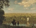 Mainlandschaft Rhenish landscape with a horseman - Hans Thoma