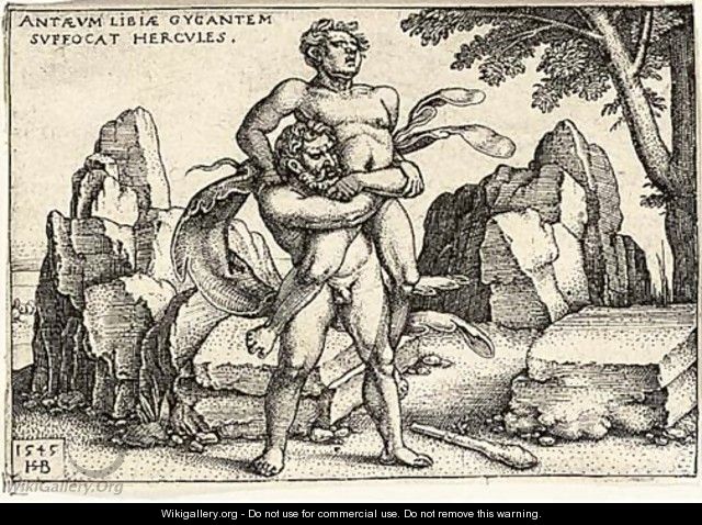 Hercules killing Anthaeus - Hans Sebald Beham