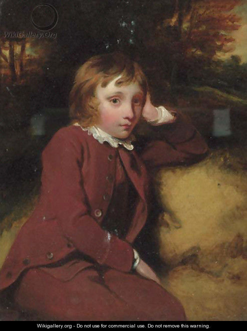 Portrait of Master Edgcumbe, small three-quarter-length, in a brown coat and breeches - Francis Philip Stephanoff