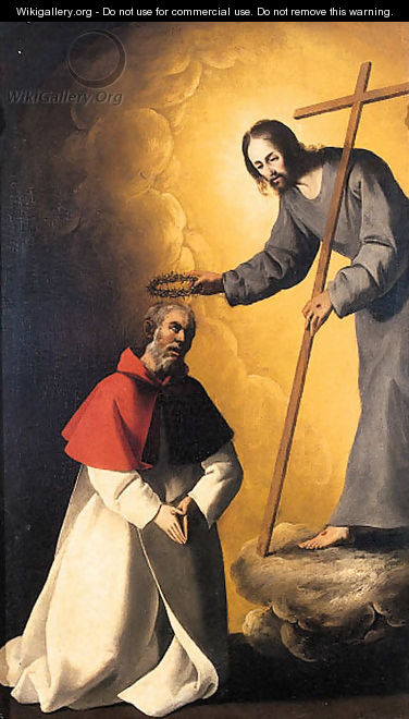 Christ crowning a friar - Francisco De Zurbaran