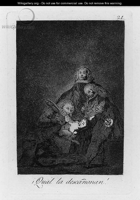 Qual la descanonan, Plate 21, from Los Caprichos - Francisco De Goya y Lucientes