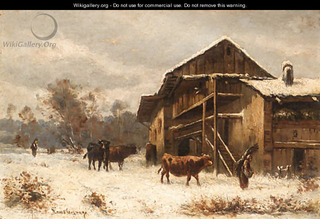 Winter on the Farm - Marie-Regis-Francois Gignoux