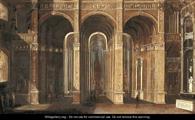 The interior of a classical church - Francois de Nome (Monsu, Desiderio)