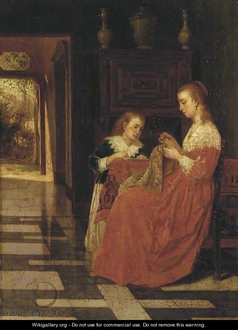 The sewing lesson - Franz Moormans