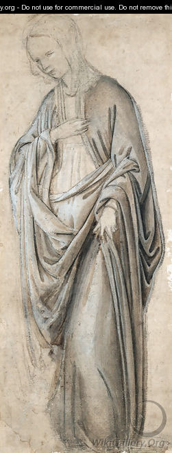 A drapery study for a Virgin Annunciate - Francesco Botticini