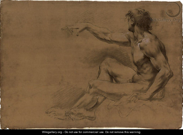 Seated Academic nude - Francesco Monti