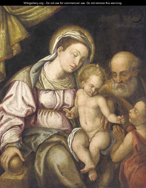 The Holy Family with the Infant Saint John the Baptist - (after) Tiziano Vecellio (Titian)