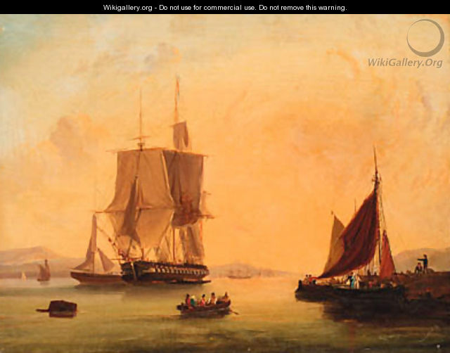 Shipping off the coast; and Shipping at anchor - (after) William Calcott Knell