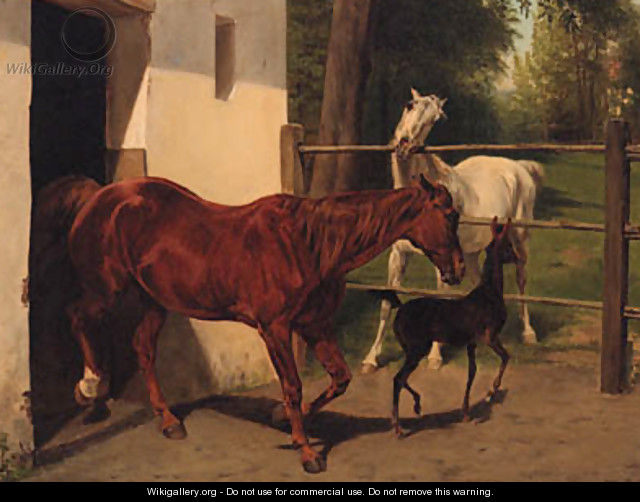 Mares with a Foal - (after) Wouter Verschuur