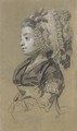 Portrait of a woman, half-length, looking to the left - Francois Louis Joseph Watteau