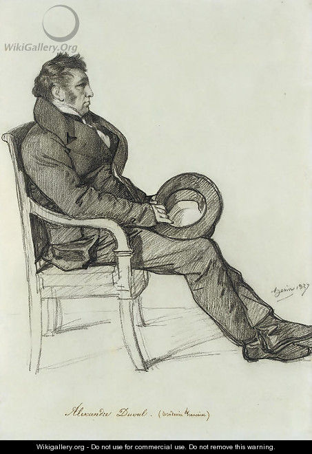Portrait of Alexandre Duval, in profile to the right, seated in an armchair - Francois - Joseph Heim