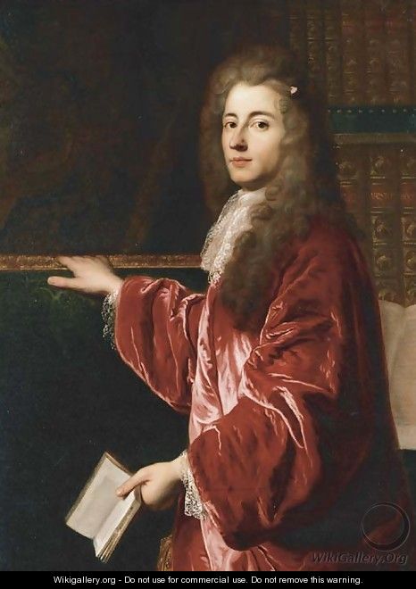 Portrait of H. Bernard de Roqueleyne, the Baron de Longepierre (1659-1721), three-quarter-length, in a red coat and white cravatte - Francois de Troy