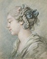 Head of a young girl turned to the right - François Boucher