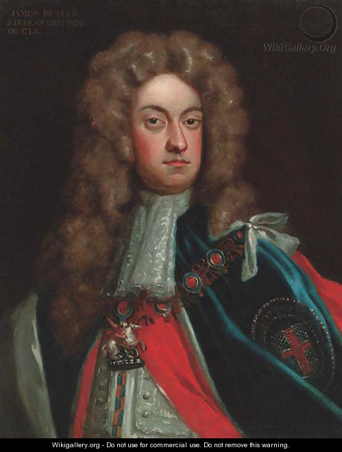 Portrait of James Butler, 2nd Duke of Ormonde (1665-1745), quarter-length, in Garter robes - (after) Kneller, Sir Godfrey