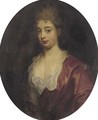 Portrait of a lady, bust-length, in a red dress - (after) Kneller, Sir Godfrey
