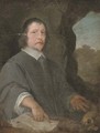 Portrait of a cleric, three-quarter-length, seated, a landscape beyond - (after) Dyck, Sir Anthony van
