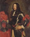 Portrait of a gentleman in armour, three-quarter-length, with a plumed helmet on a table beside - (after) Dyck, Sir Anthony van