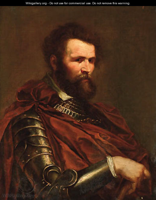 Portrait of a commander, half-length, in armour with a red sash - (after) Sir Peter Paul Rubens