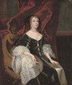 Portrait of a lady, three-quarter-length, seated in a black dress - (after) Sir Peter Lely