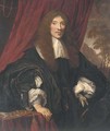 Portrait of a gentleman, half-length, in a black gown with lace collar and cuffs - (after) Sir Peter Lely