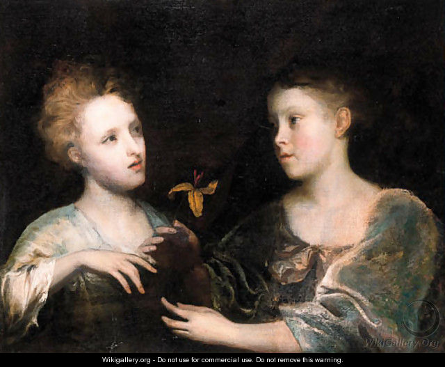 A double portrait of two young noblewomen, half lengths - (after) Sir Joshua Reynolds