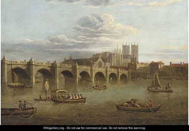 Old Westminster Bridge, with the Abbey beyond - (after) Paul, John Dean