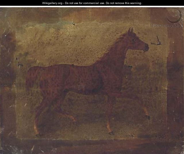 A chestnut horse in a landscape; and A bridled bay horse in a stable - (after) Thomas Bardwell