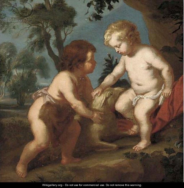 The Christ Child and the Infant Saint John the Baptist - (after) Sir Peter Paul Rubens