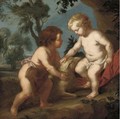 The Christ Child and the Infant Saint John the Baptist - (after) Sir Peter Paul Rubens