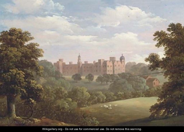 A view of Hatfield House - (after) Thomas Roberts
