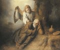 Elijah visited by an Angel - (after) Rembrandt Van Rijn