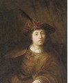 A young man in Oriental costume - (after) Rembrandt Van Rijn