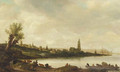 A view of Rhenen from the South West - (after) Salomon Van Ruysdael