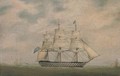 A Royal Naval three-decker in coastal waters; and A Royal Naval two-decker offshore - (after) Lieutenant Robert Strickland Thomas