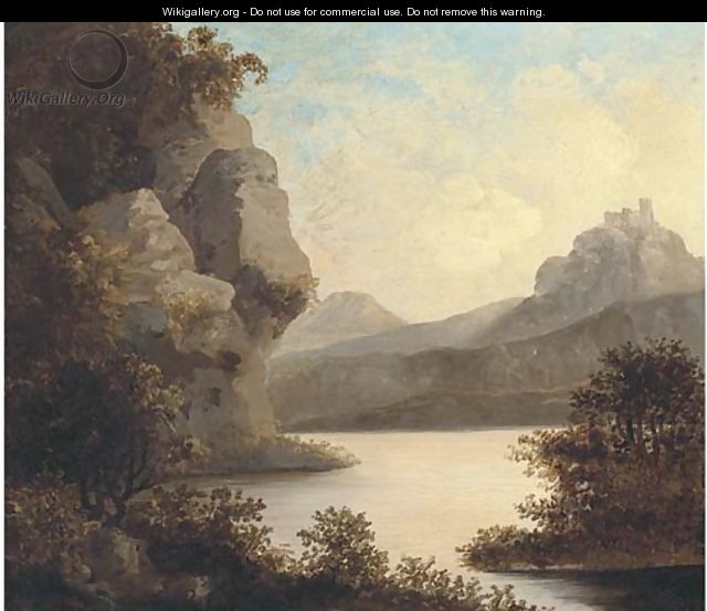View of a lake, with a castle beyond - (after) Richard Wilson