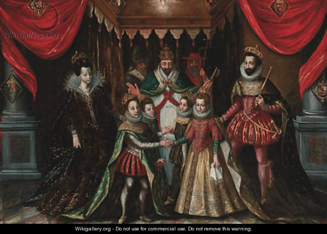 The double marriage of Louis XIII of France with Anne of Austria and Philip, Prince of Asturias, with Elizabeth of France - (after) Alonso Sanchez Coello