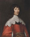 Portrait of a man, half-length, in a red costume with slashed sleeves and a white collar - (after) Dyck, Sir Anthony van