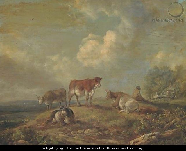A drover with cattle - (after) Peter Le Cave