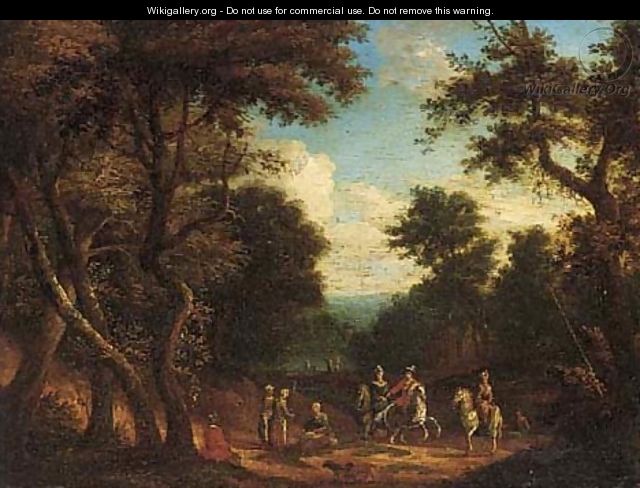 A hunting party in a forest clearing - (after) Peeter Bout