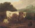 A cow and sheep in a landcape - (after) Paulus Potter