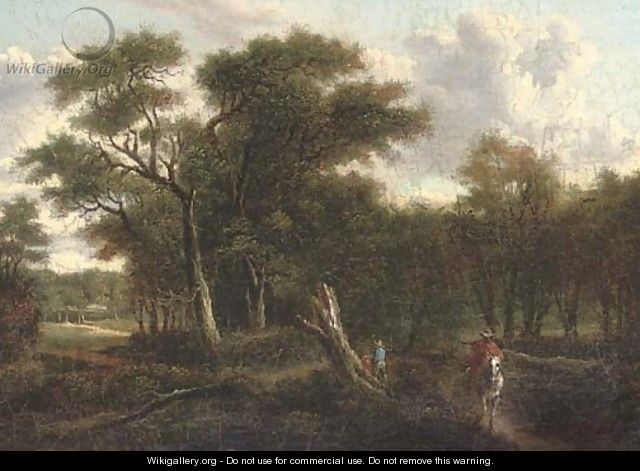 A traveller riding along a wooded track - (after) Patrick Nasmyth