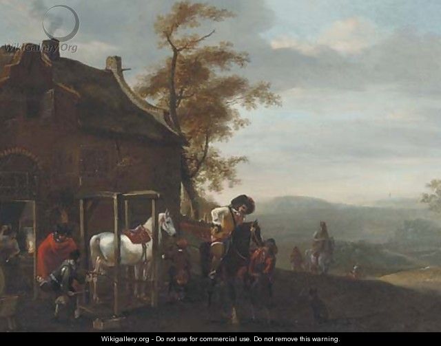 Cavalrymen at a forge - (after) Philips Wouwerman
