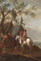 A trumpeter at a cavalry encampment - (after) Philips Wouwerman